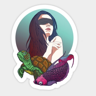 queen of the sea illustration design Sticker